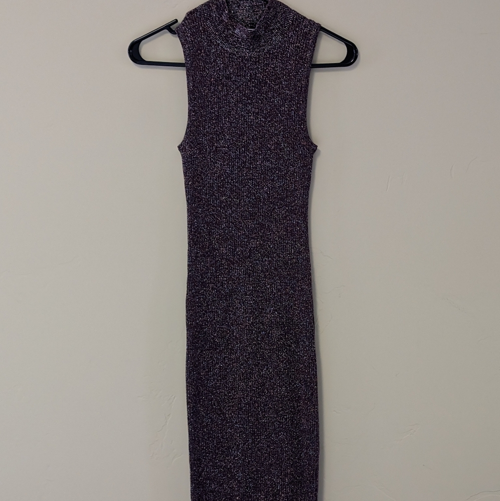 Metallic currant small sweaterdress